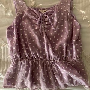 Cropped purple detailed tank top